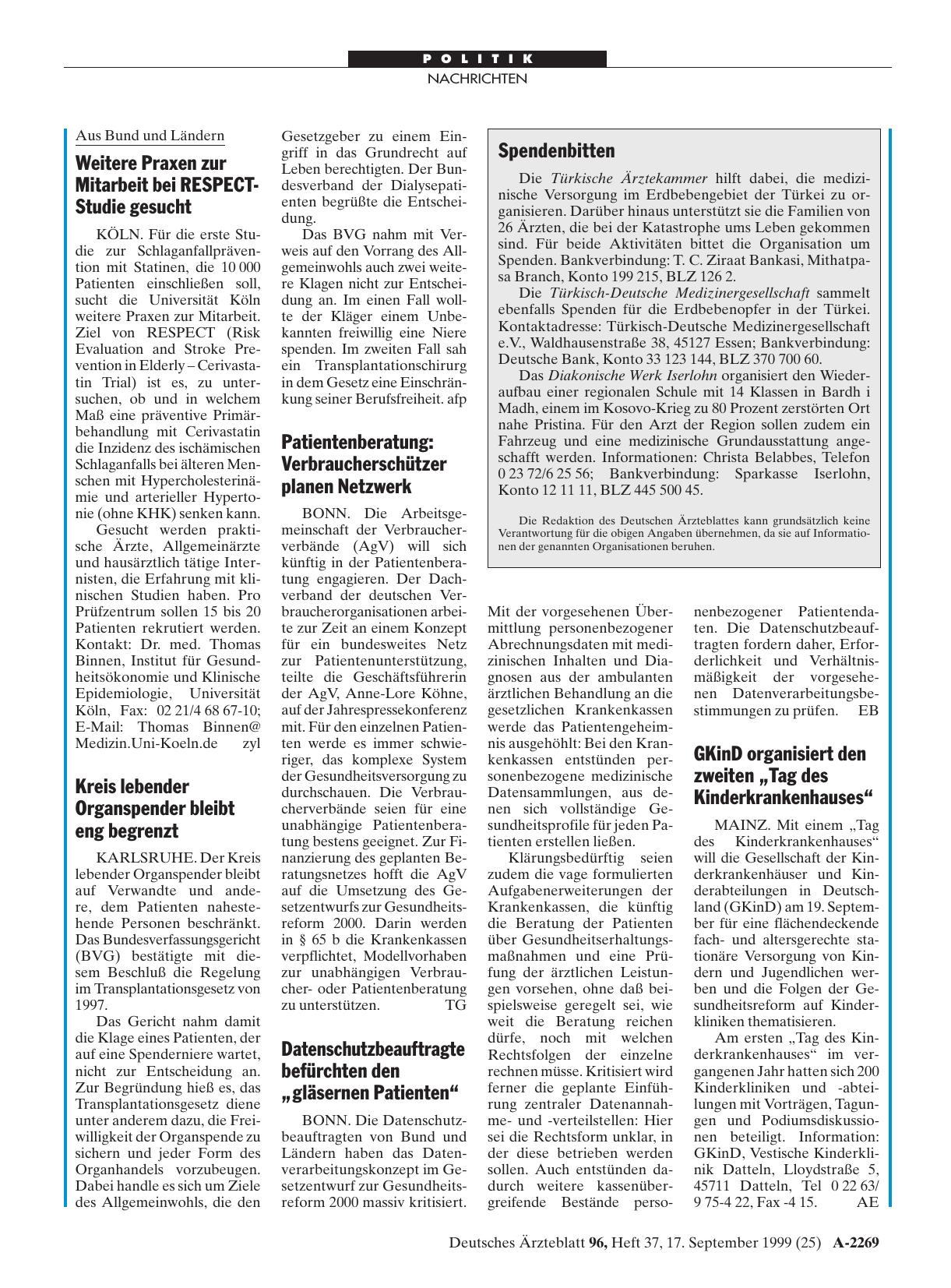 Vorschauseite 1: Datenschutzbeauftragte befürchten den „gläsernen Patienten“