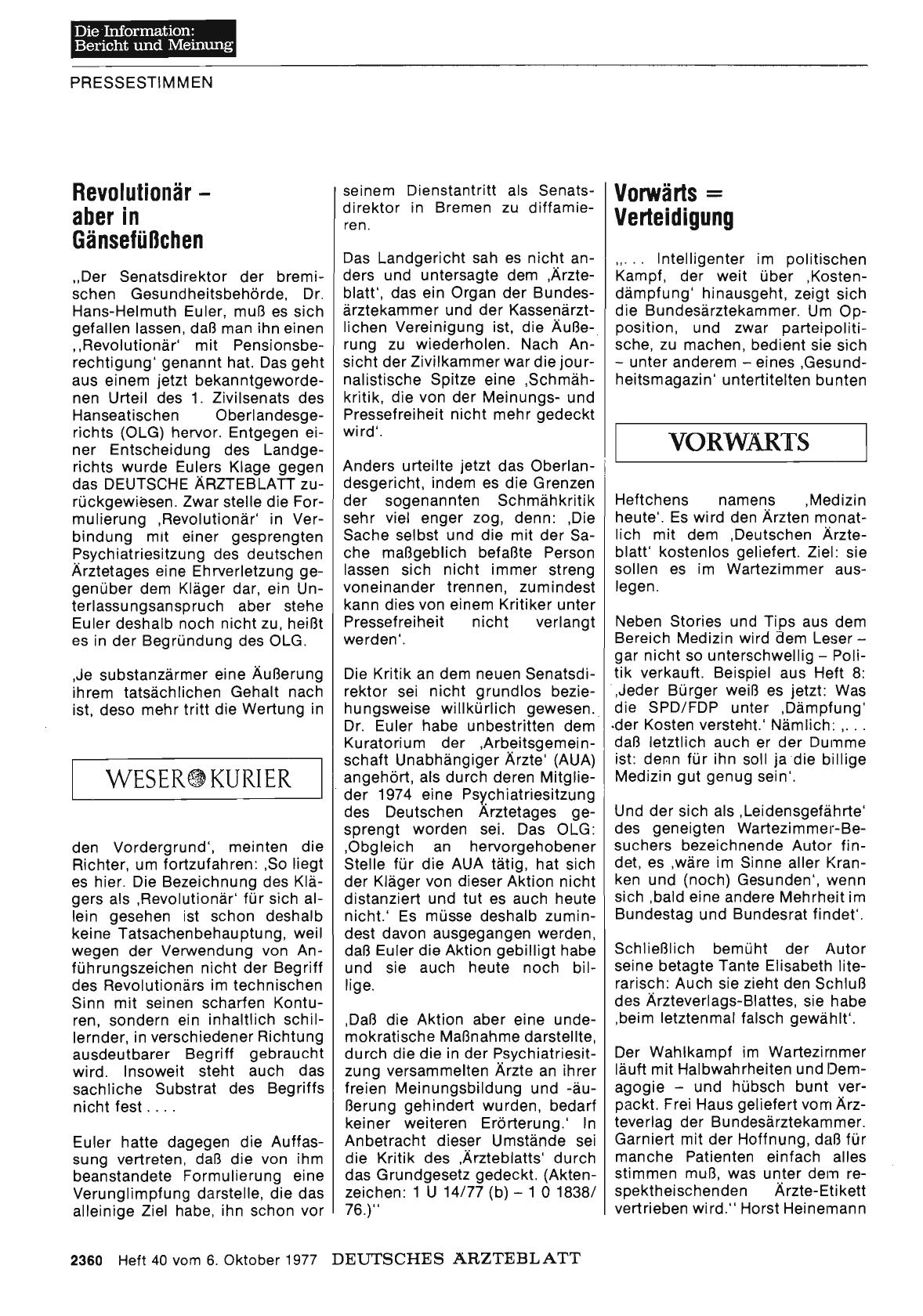 Vorschauseite 1: Revolutionär — aber in Gänsefüßchen