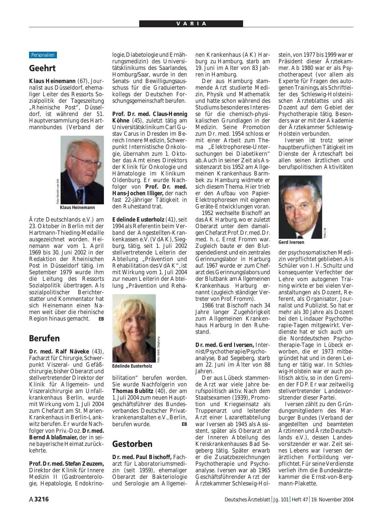 Vorschauseite 1: Geehrt