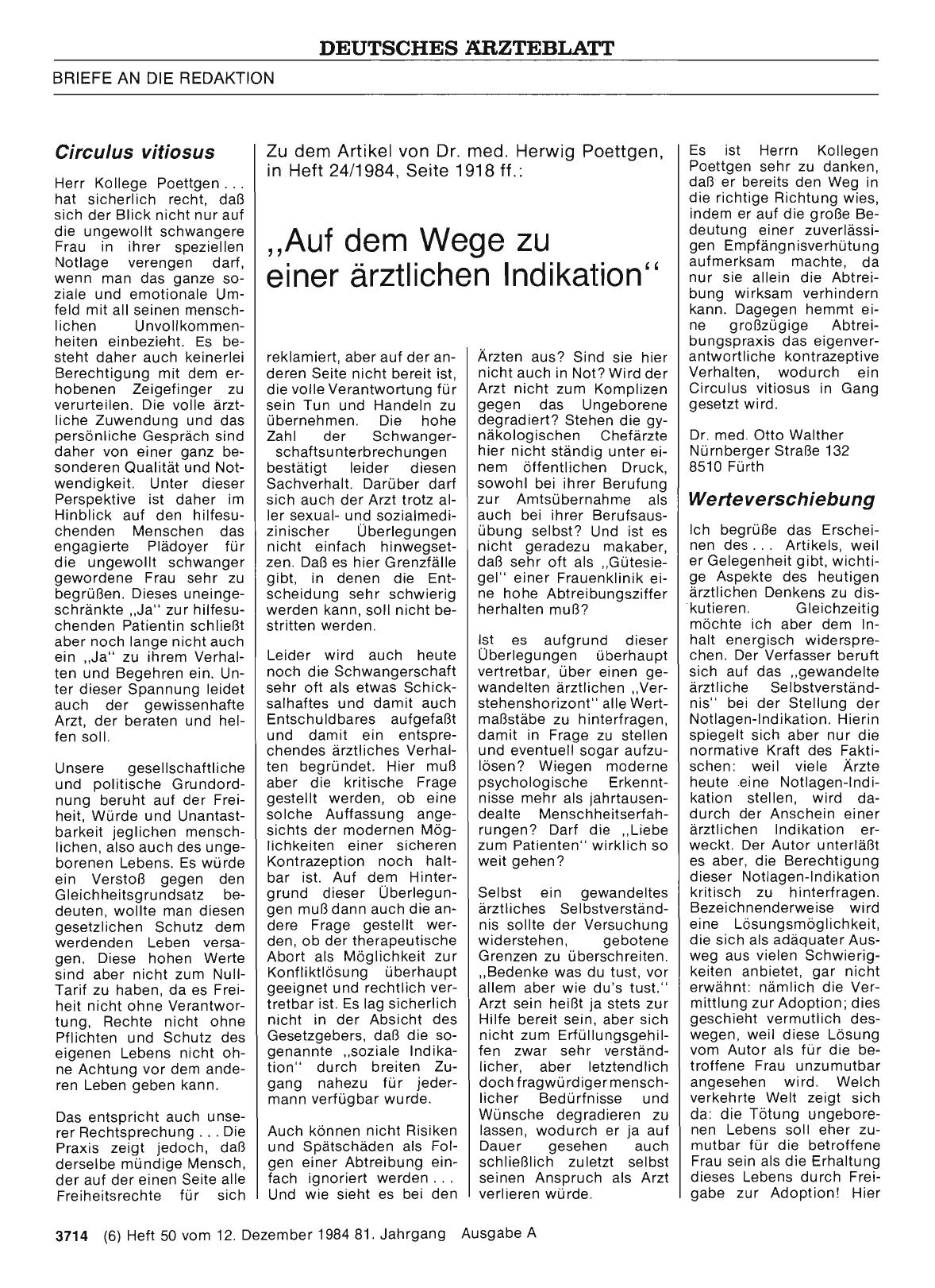 Vorschauseite 1: „Auf dem Wege zu einer ärztlichen Indikation“: Circulus vitiosus