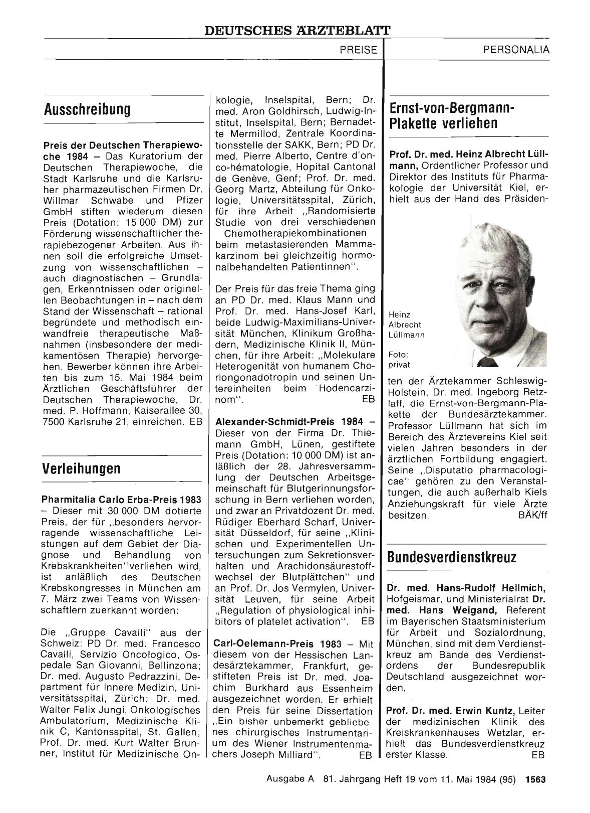 Vorschauseite 1: Ernst-von-Bergmann-Plakette verliehen