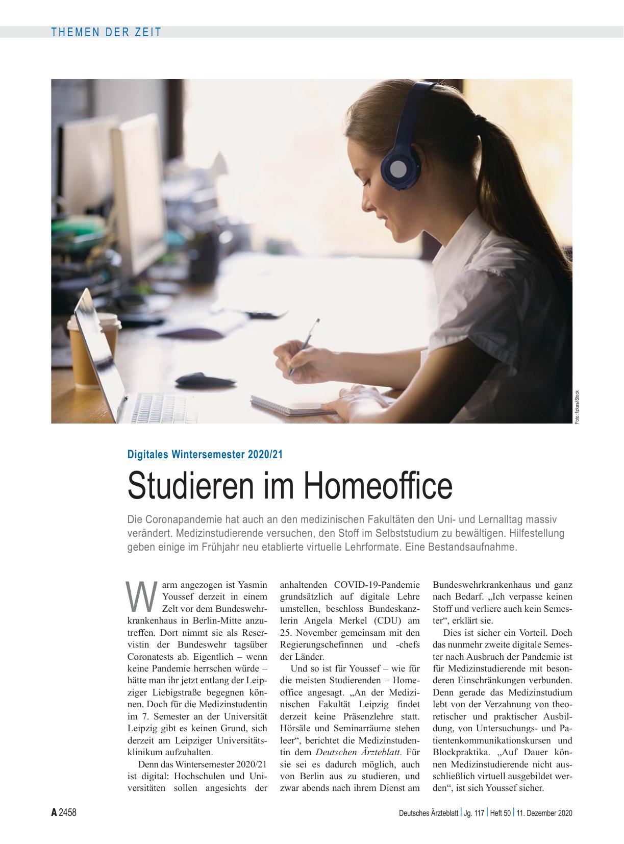 Vorschauseite 1: Digitales Wintersemester 2020/21: Studieren im Homeoffice