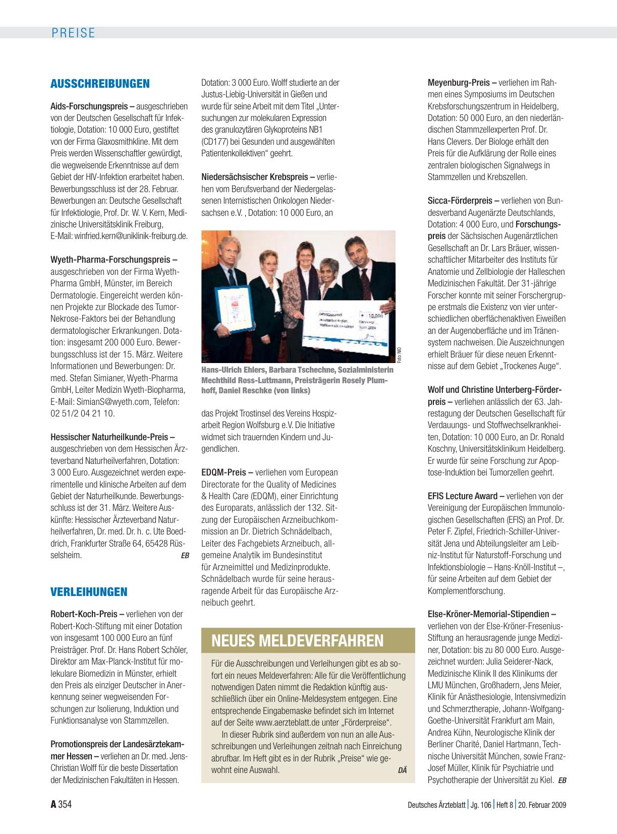 Vorschauseite 1: Ausschreibungen