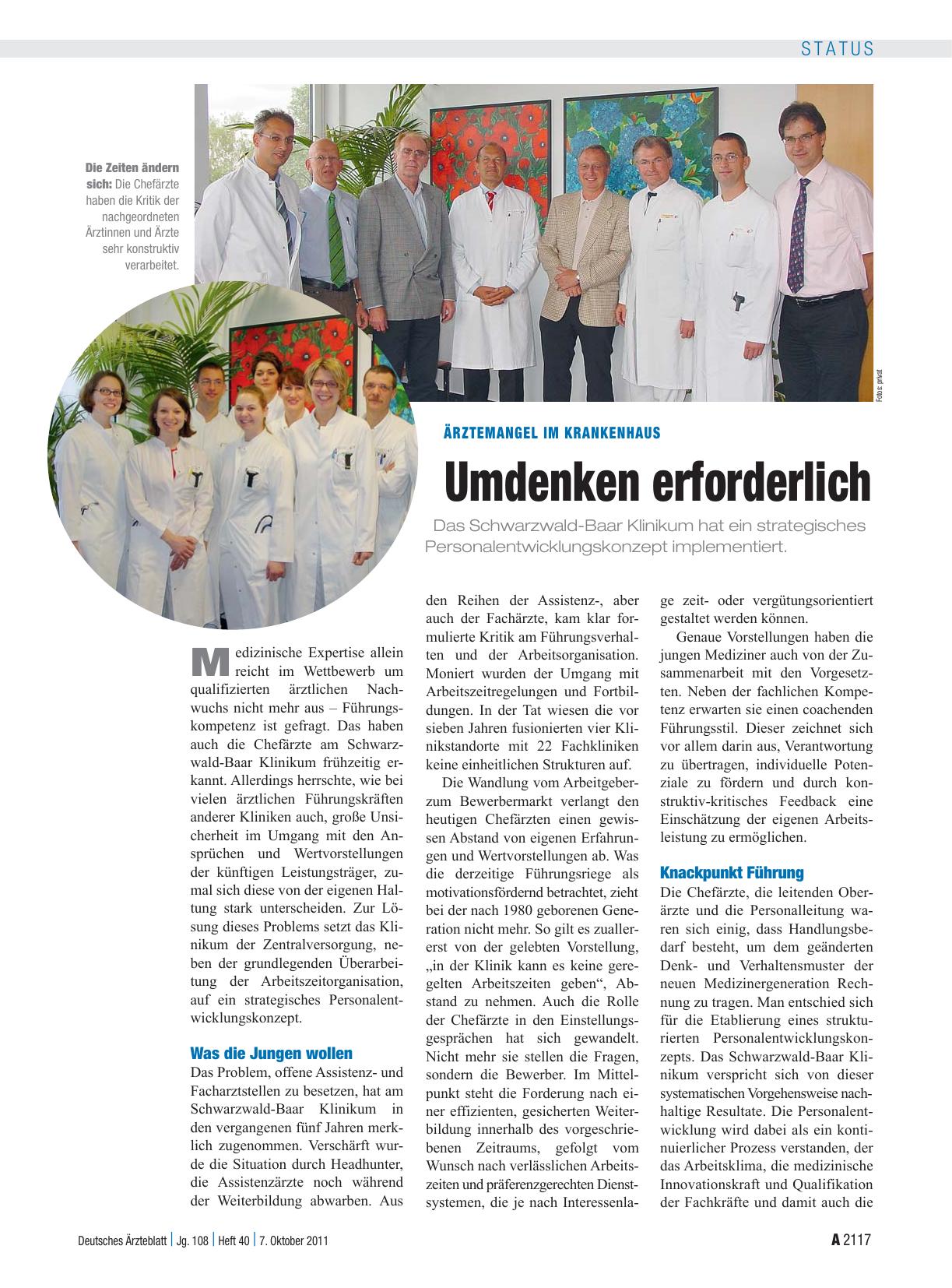 Vorschauseite 1: Ärztemangel im Krankenhaus: Umdenken erforderlich
