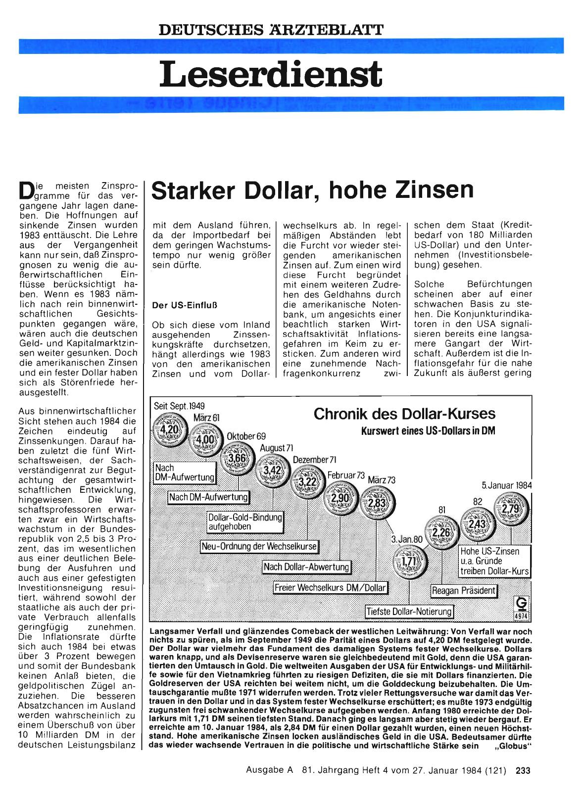Vorschauseite 1: Starker Dollar, hohe Zinsen