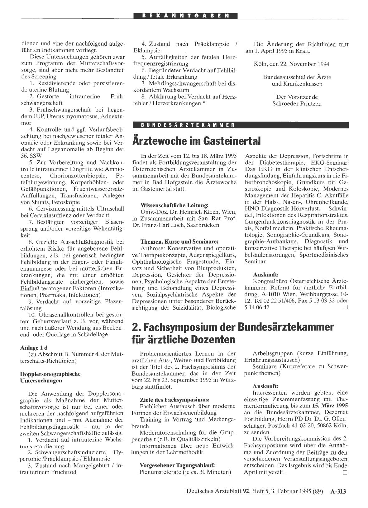 Vorschauseite 1: Ärztewoche im Gasteinertal