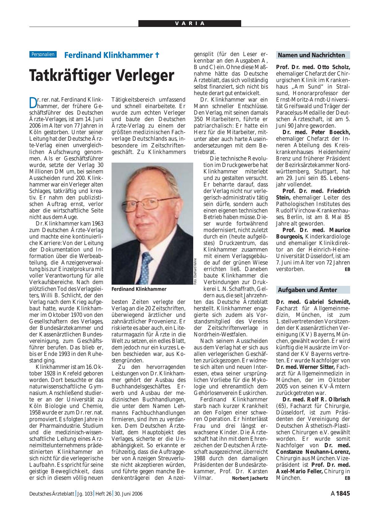 Vorschauseite 1: Namen und Nachrichten
