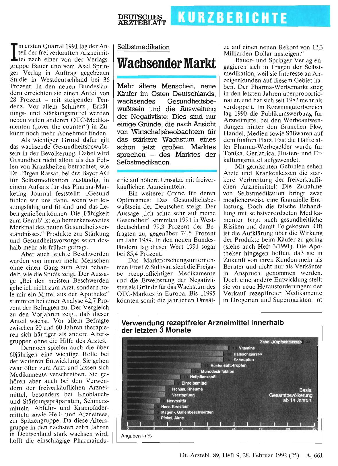 Vorschauseite 1: Selbstmedikation: Wachsender Markt