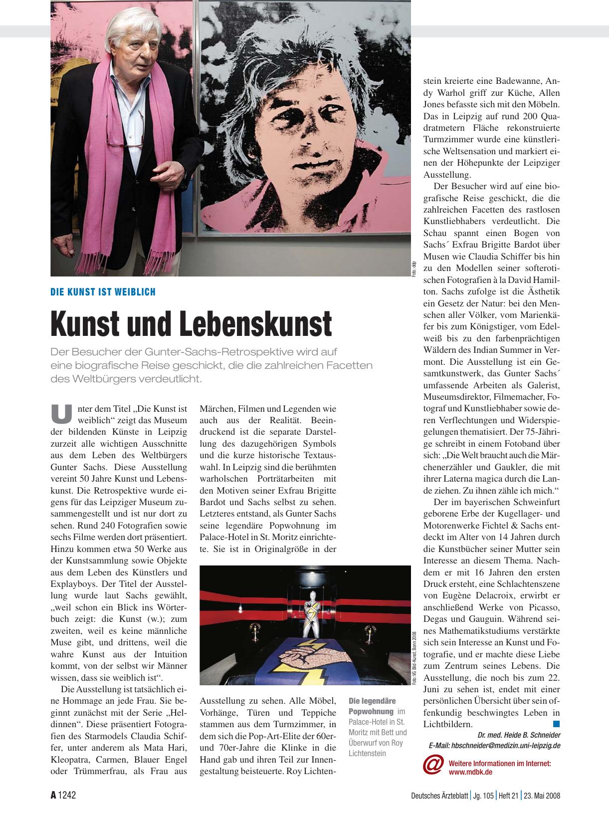 Vorschauseite 1: Die Kunst ist weiblich: Kunst und Lebenskunst