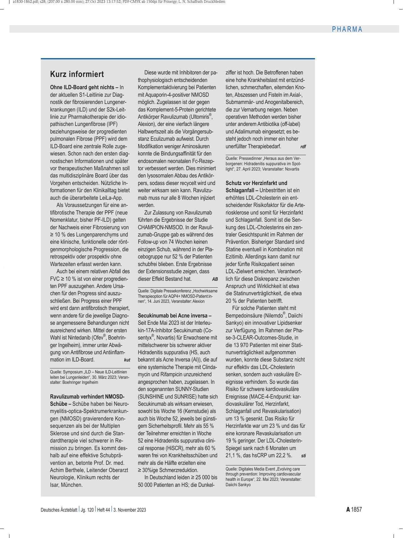 Vorschauseite 1: Kurz informiert.