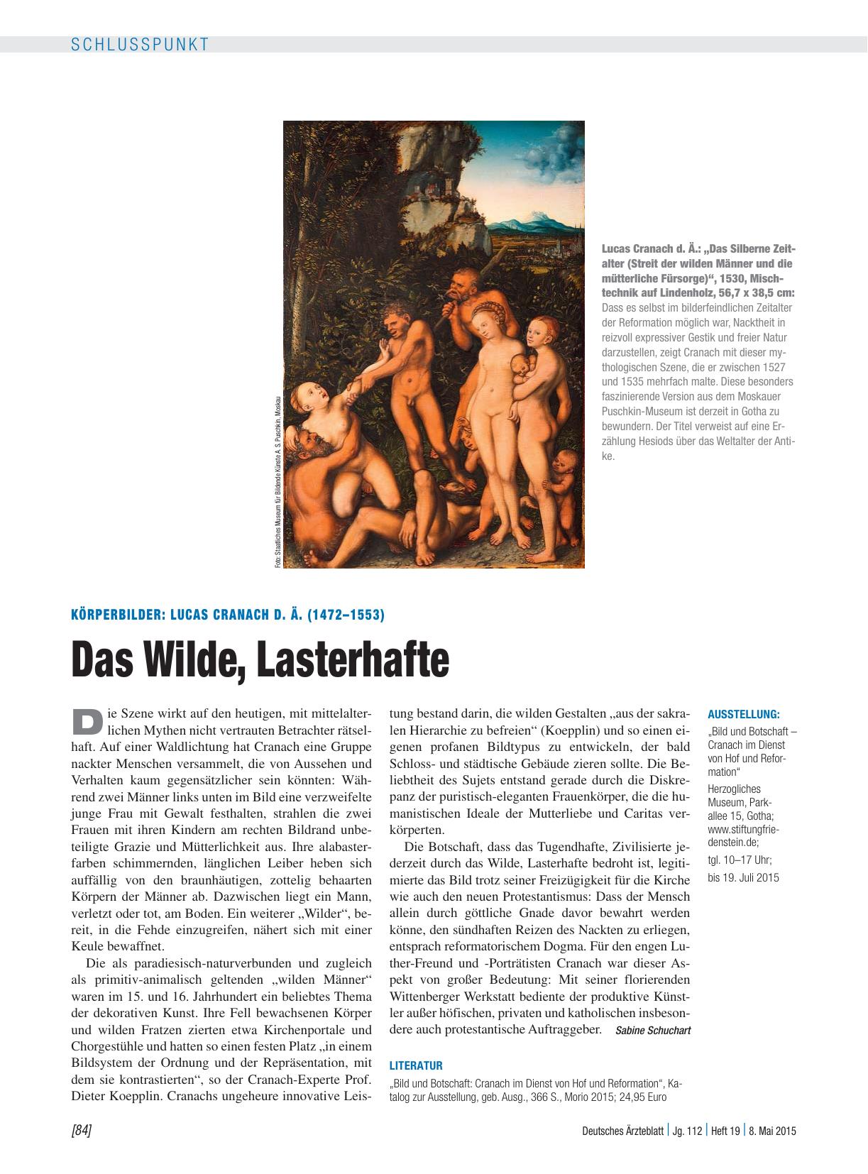 Vorschauseite 1: Körperbilder: Lucas Cranach d. Ä. (1472 – 1553) – Das Wilde, Lasterhafte