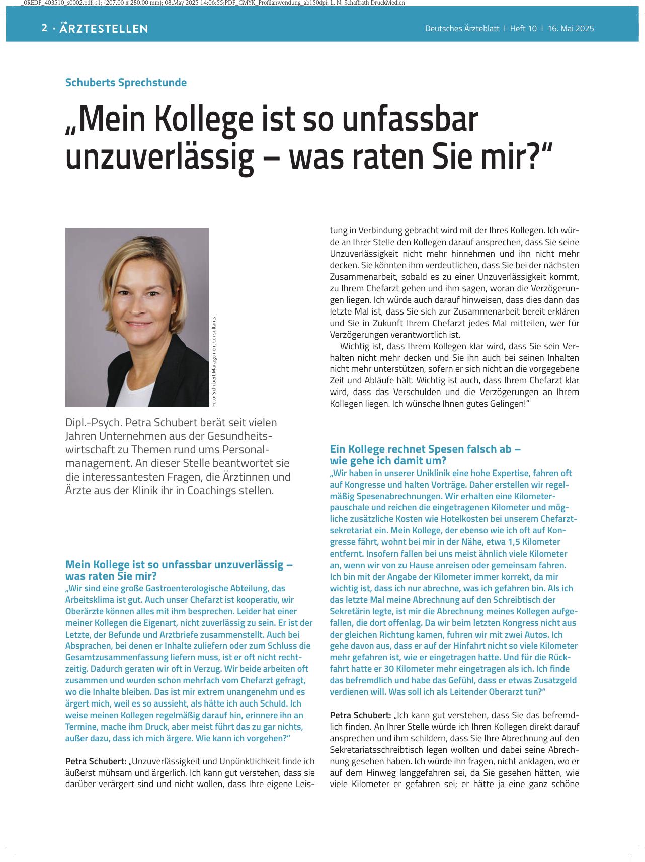 Vorschauseite 1: Schuberts Sprechstunde: „Mein Kollege ist so unfassbar unzuverlässig – was raten Sie mir? “