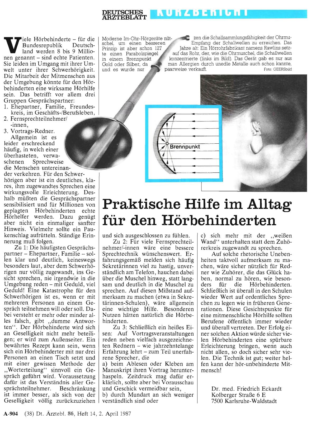 Vorschauseite 1: Praktische Hilfe im Alltag für den Hörbehinderten