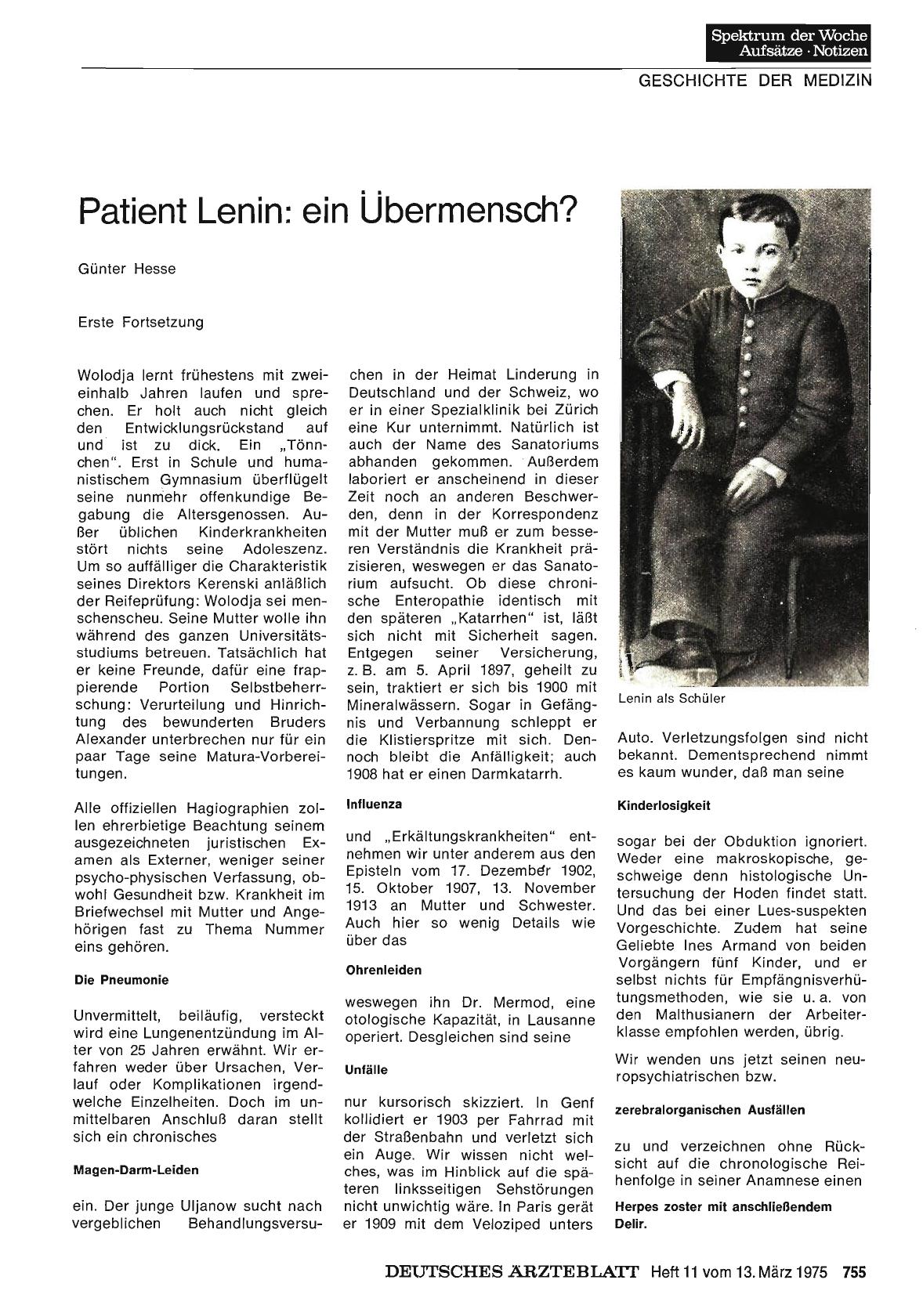 Vorschauseite 1: Patient Lenin: ein Übermensch?