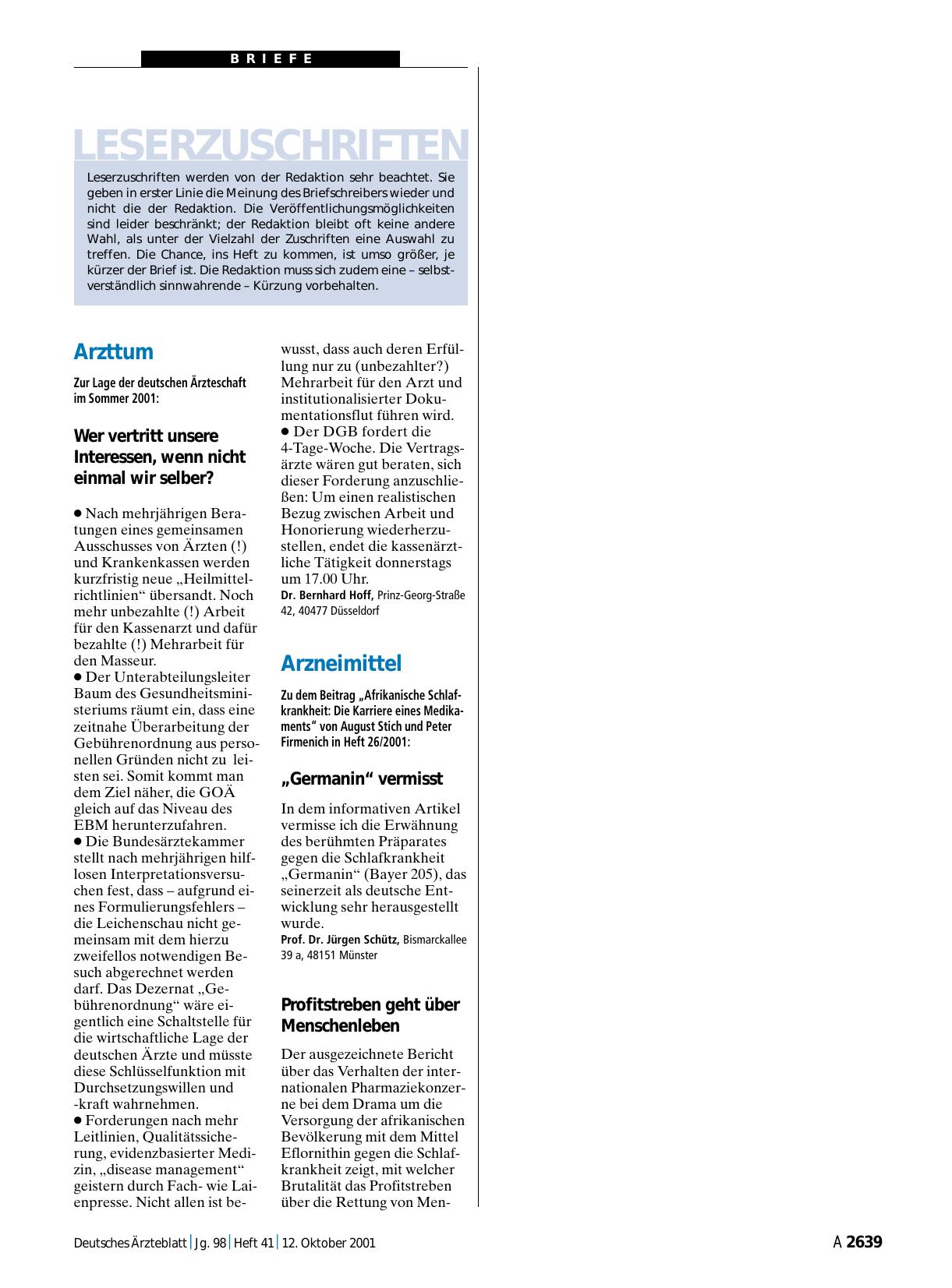 Vorschauseite 1: Arzneimittel: „Germanin“ vermisst
