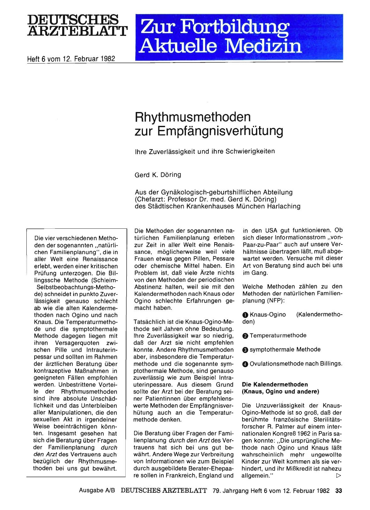 Vorschauseite 1: Rhythmusmethoden zur Empfängnisverhütung