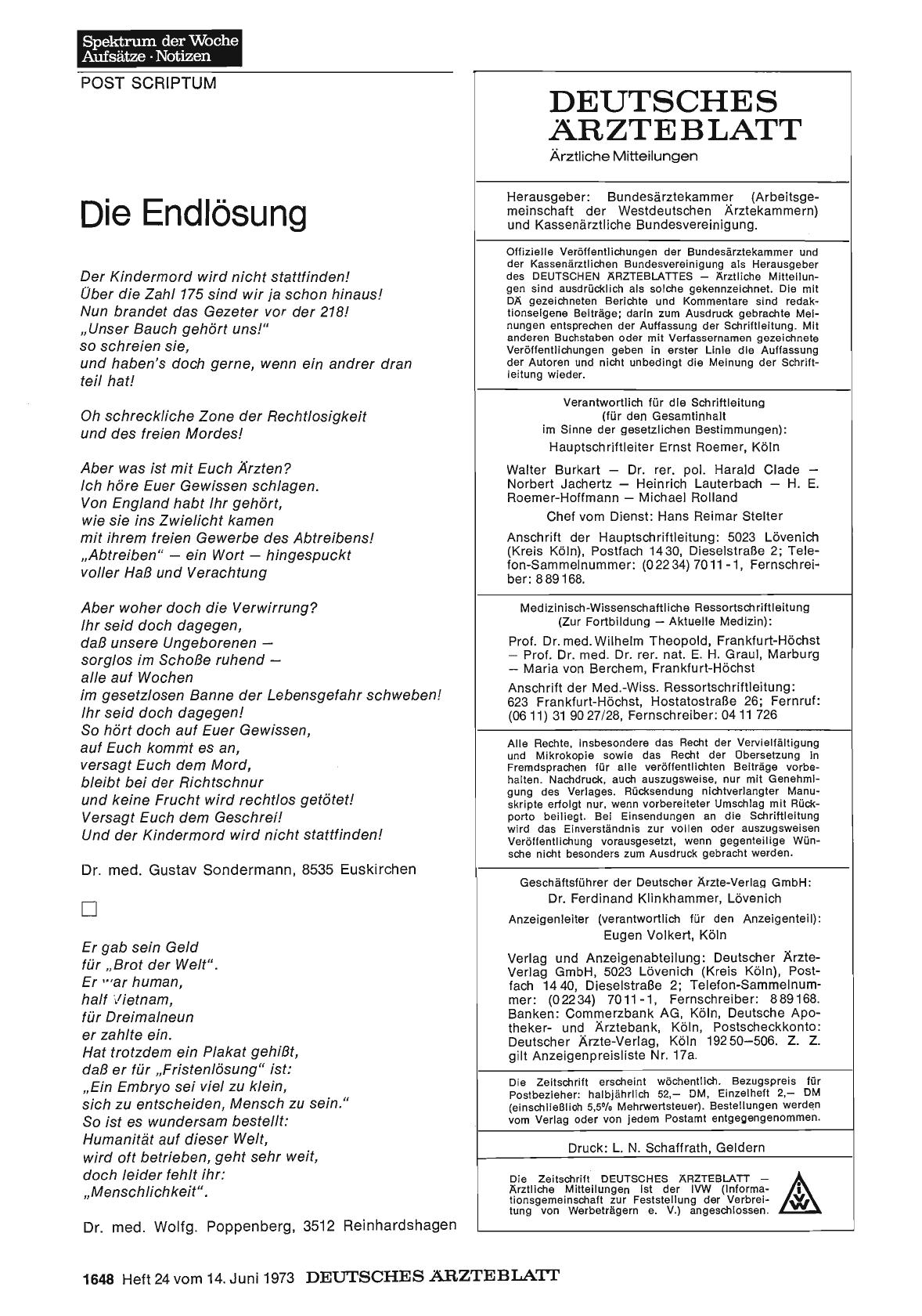 Vorschauseite 1: Die Endlösung
