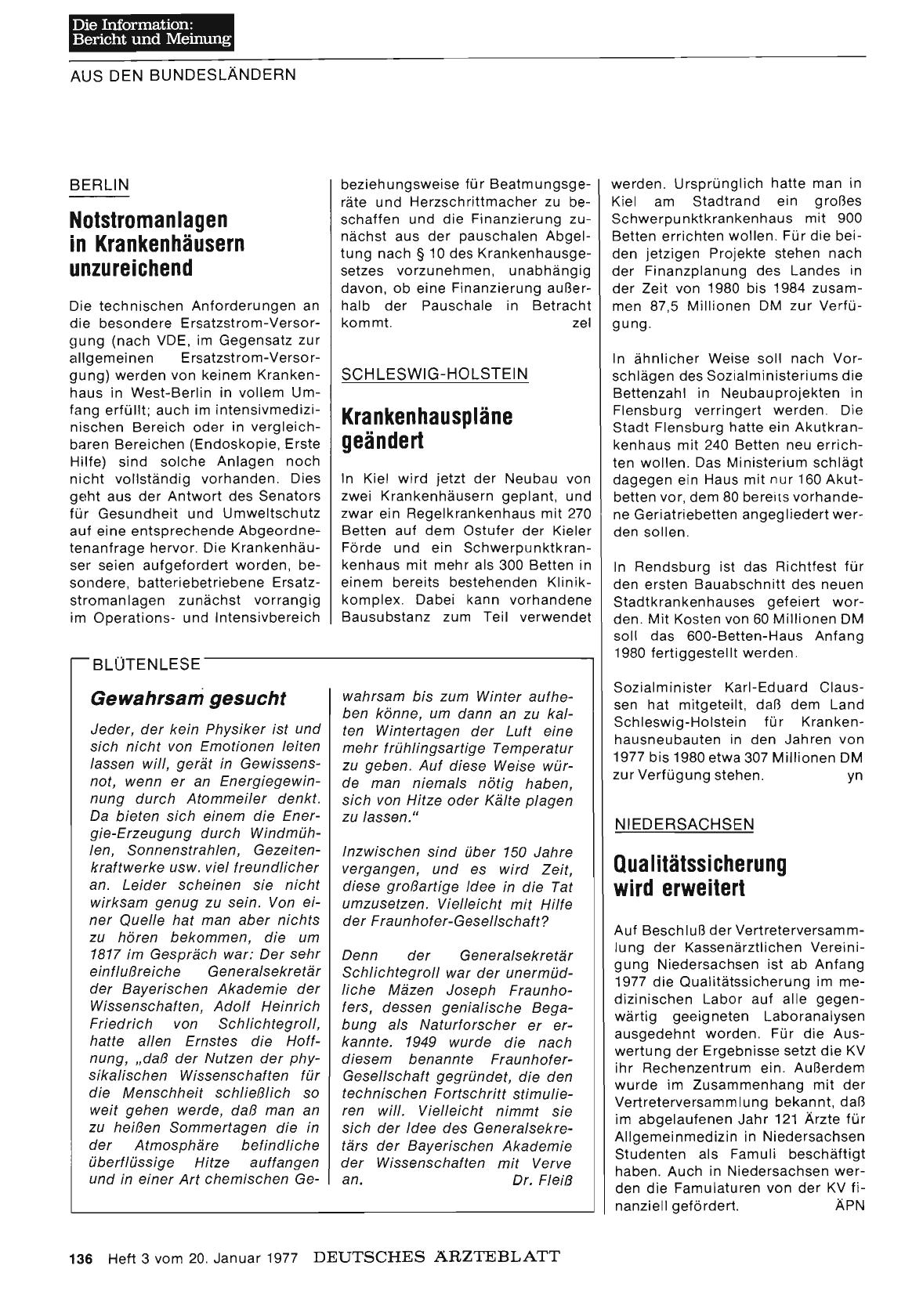Vorschauseite 1: Niedersachsen: Qualitätssicherung wird erweitert