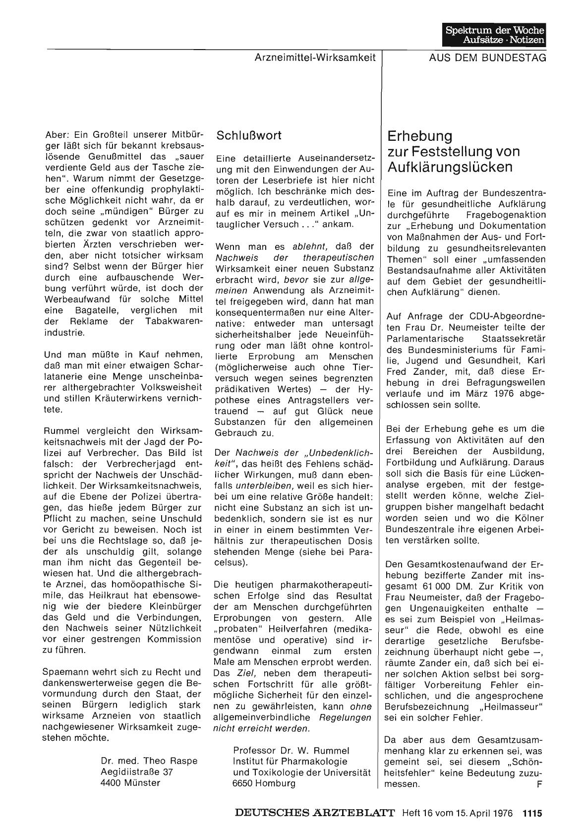 Vorschauseite 1: Untauglicher Versuch über die „Wirksamkeit“: Schlußwort