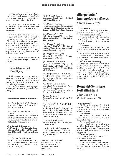 Vorschauseite 1: Allergologie/ Immunologie in Davos