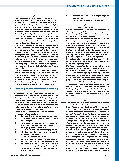 Vorschauseite 2: Richtlinien zum Inhalt und zur Durchführung der Prüfungen gemäß § 106d Abs. 6 SGB V