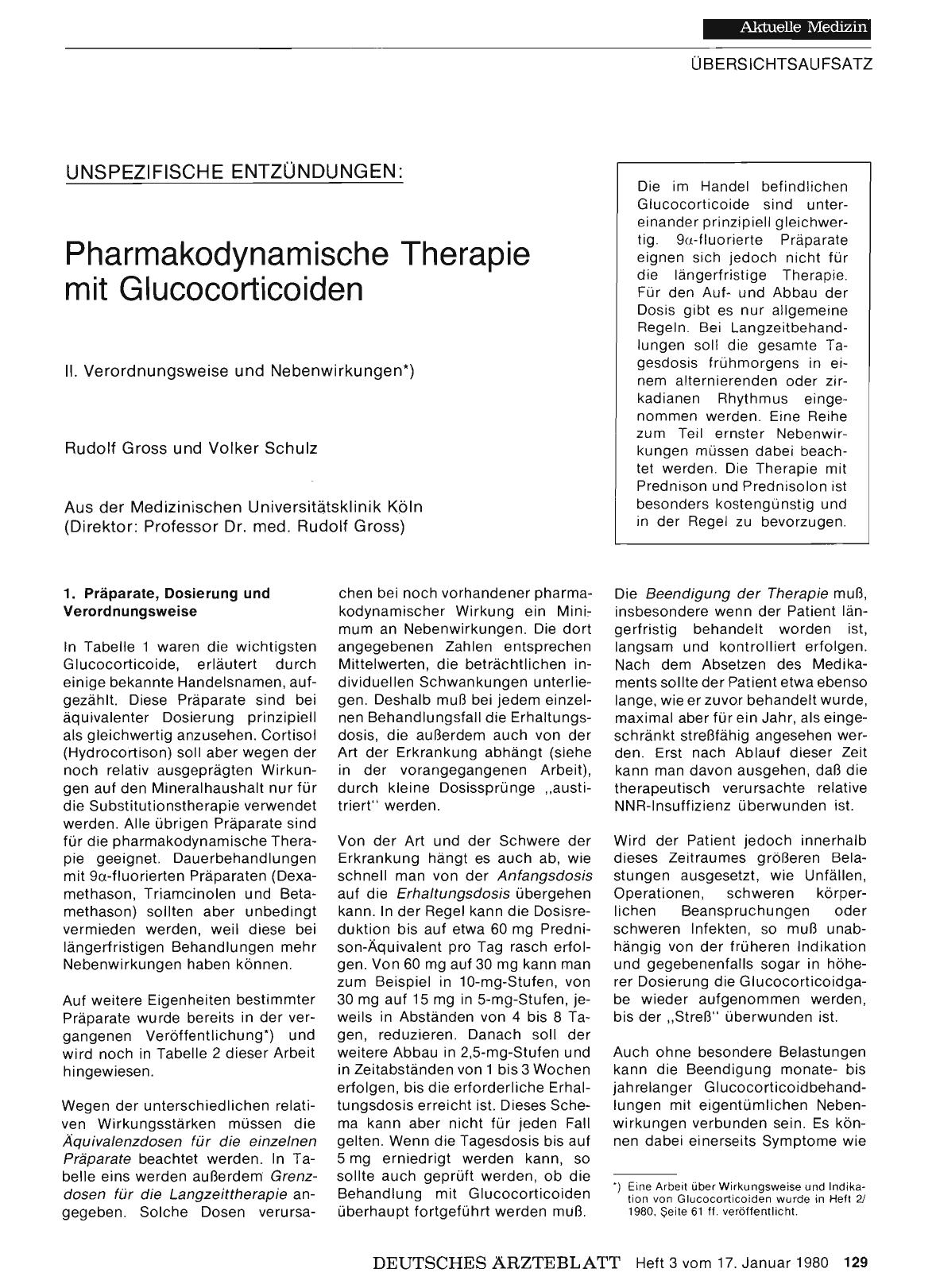 Vorschauseite 1: Unspezifische Entzündungen: Pharmakodynamische Therapie mit Glucocorticoiden