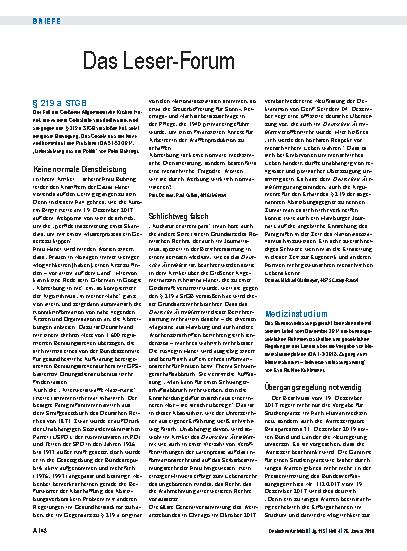 Vorschauseite 1: § 219 a STGB: Schlichtweg falsch