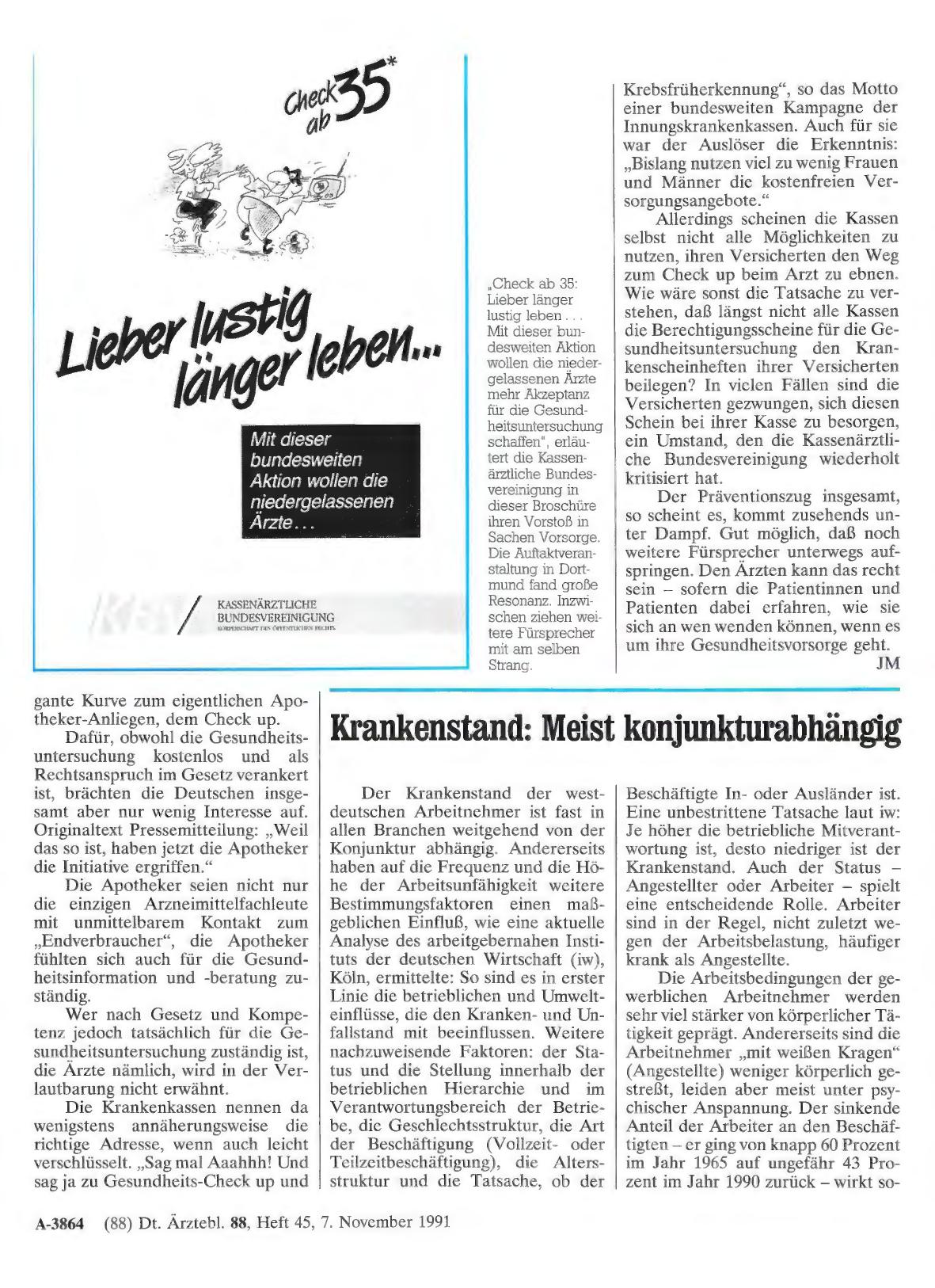 Vorschauseite 1: Krankenstand: Meist konjunkturabhängig