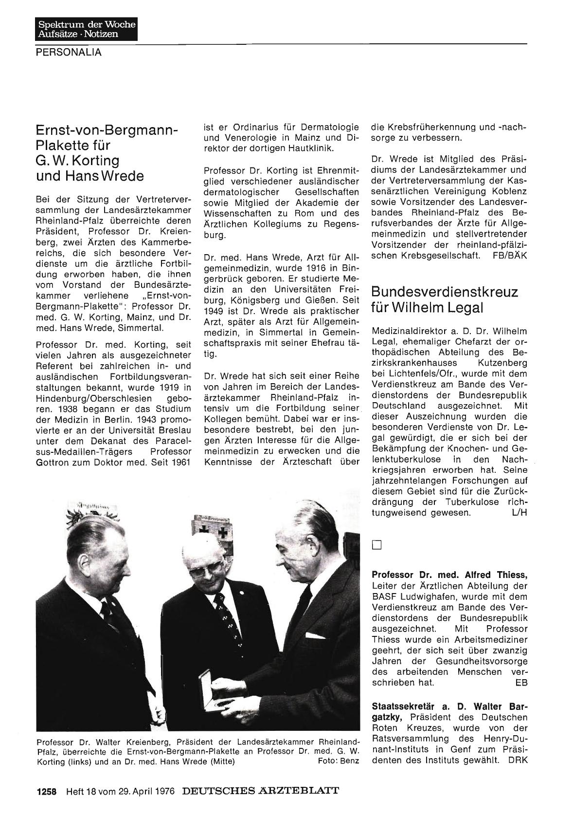 Vorschauseite 1: Professor Dr. med. Alfred Thiess