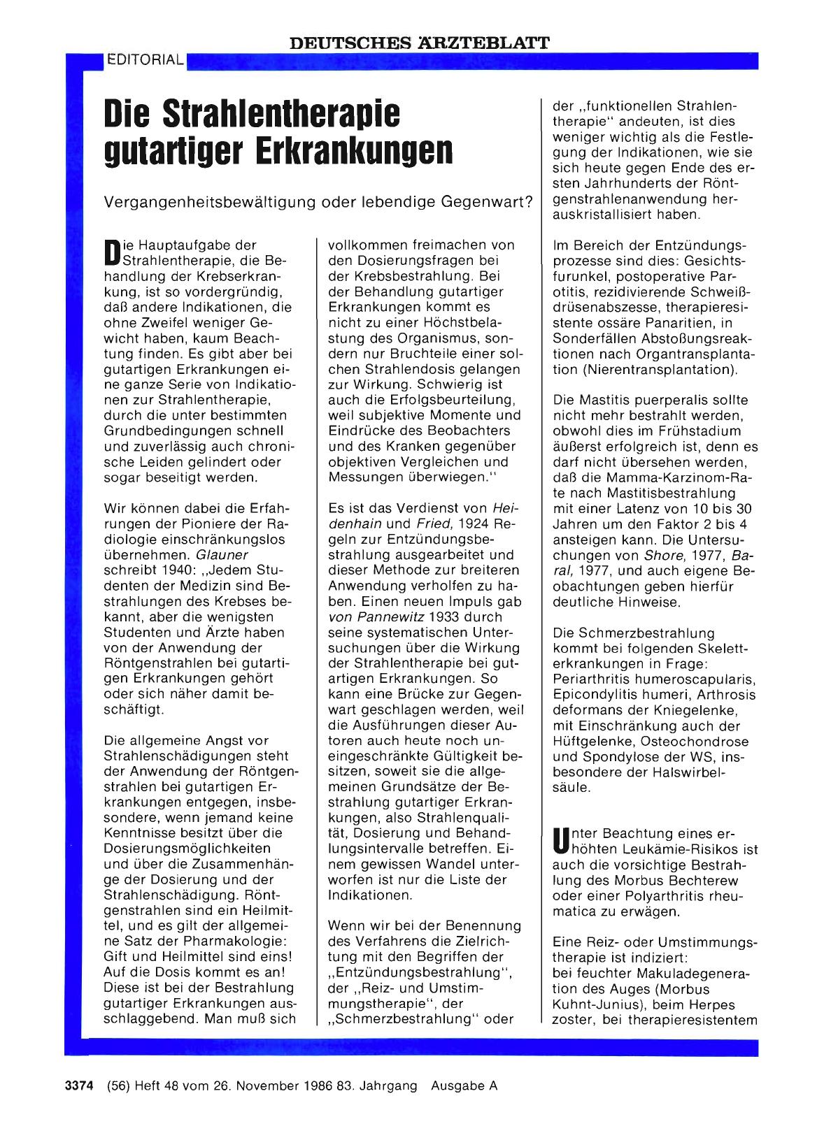 Vorschauseite 1: Die Strahlentherapie gutartiger Erkrankungen
