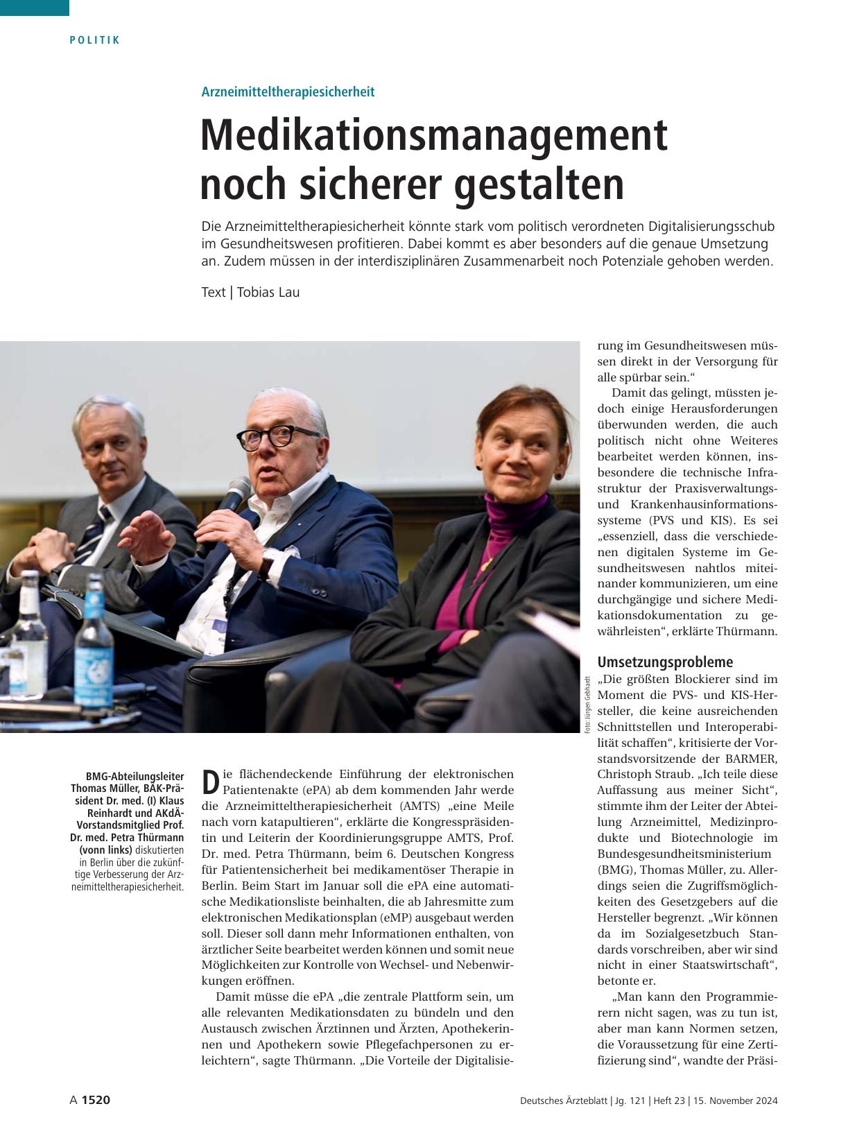 Vorschauseite 1: Arzneimitteltherapiesicherheit: Medikationsmanagement noch sicherer gestalten