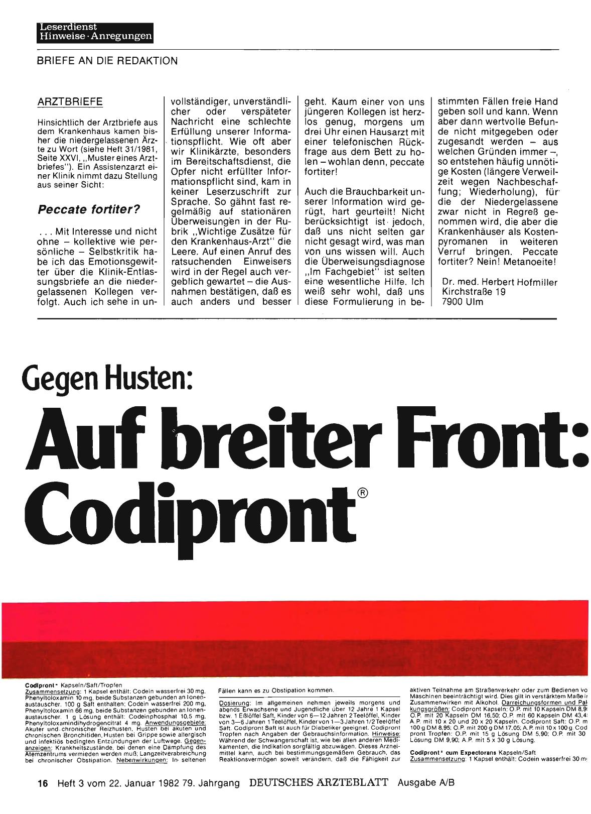 Vorschauseite 1: ARZTBRIEFE: Peccate fortiter?