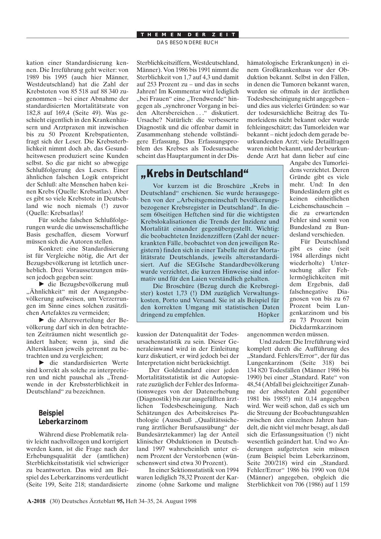 Vorschauseite 1: „Krebs in Deutschland„