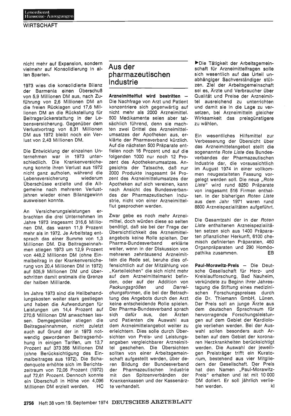 Vorschauseite 1: Aus der pharmazeutischen Industrie