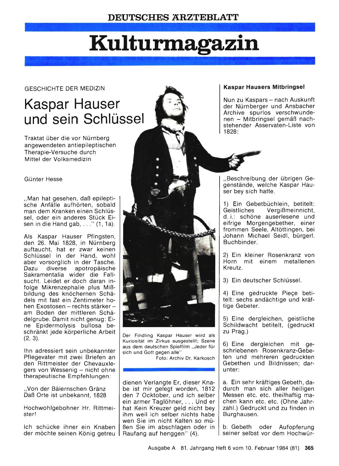 Vorschauseite 1: Kaspar Hauser und sein Schlüssel