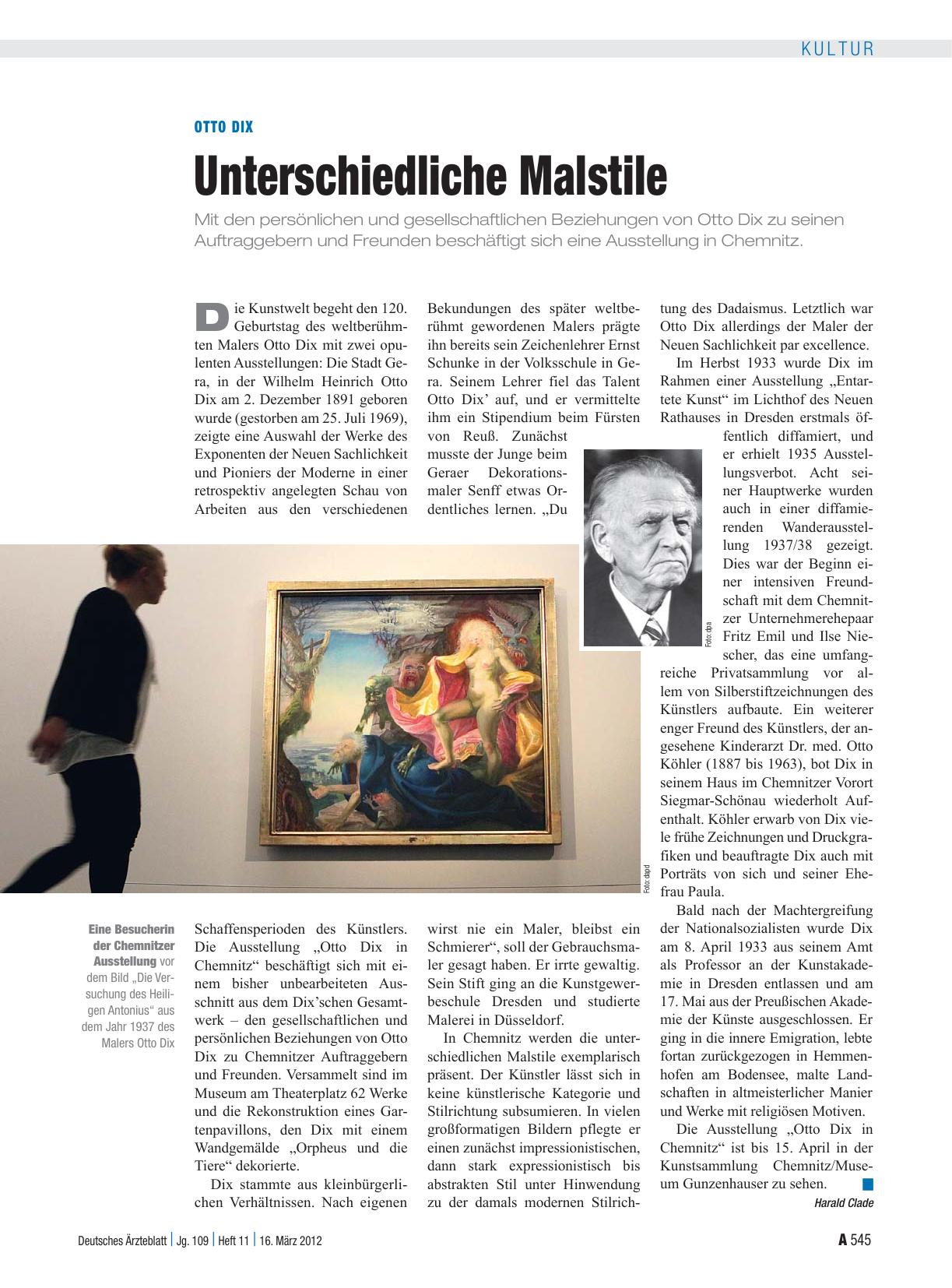 Vorschauseite 1: Otto Dix: Unterschiedliche Malstile