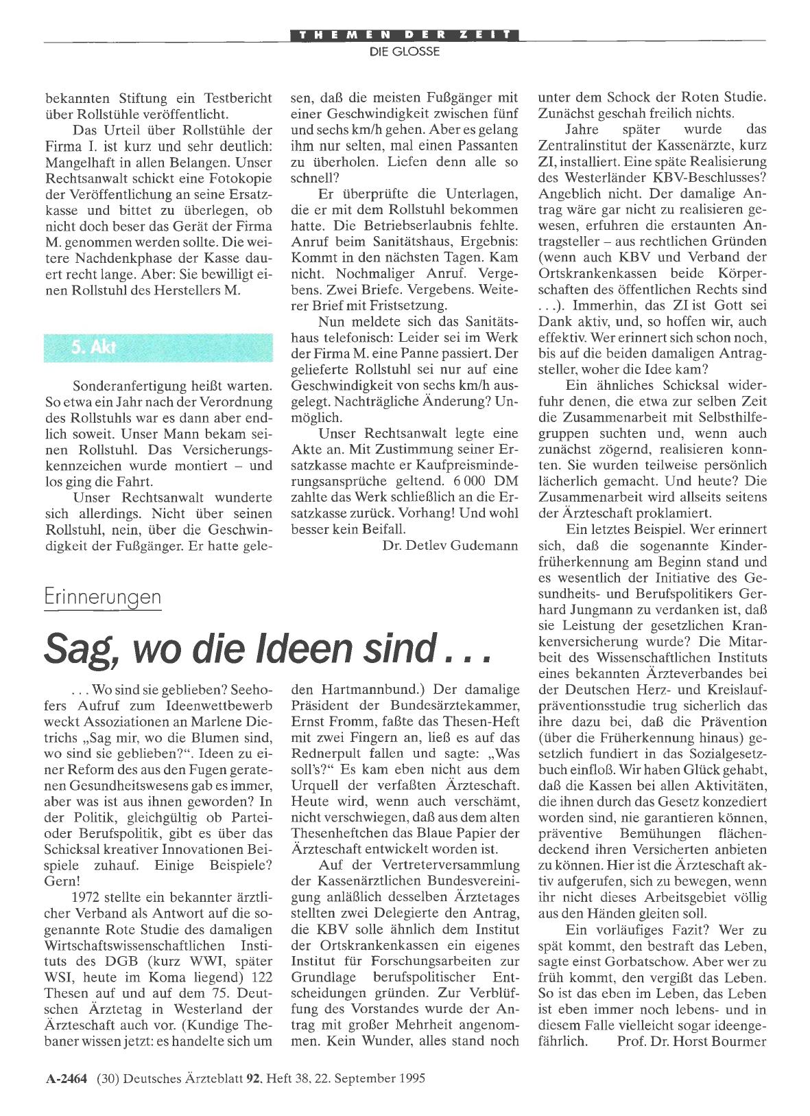 Vorschauseite 1: Erinnerungen: Sag, wo die Ideen sind. ..