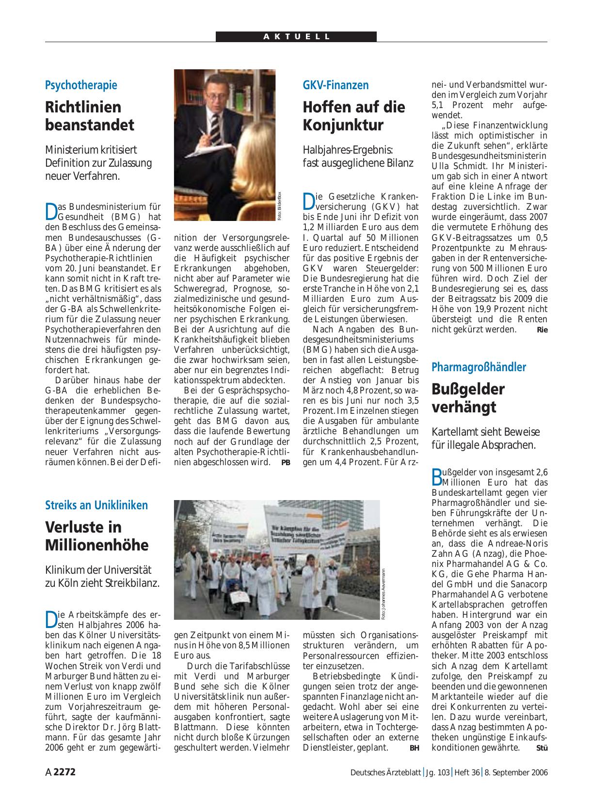Vorschauseite 1: GKV-Finanzen: Hoffen auf die Konjunktur