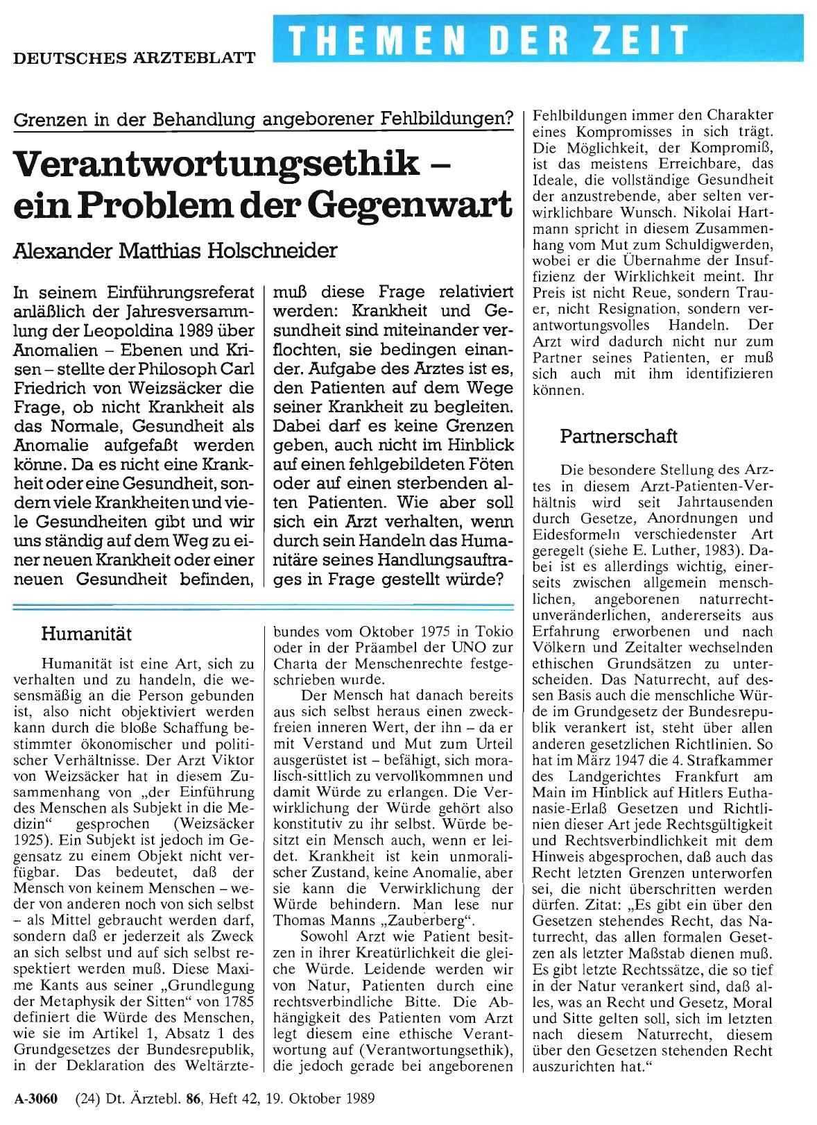 Vorschauseite 1: Verantwortungsethik – ein Problem der Gegenwart