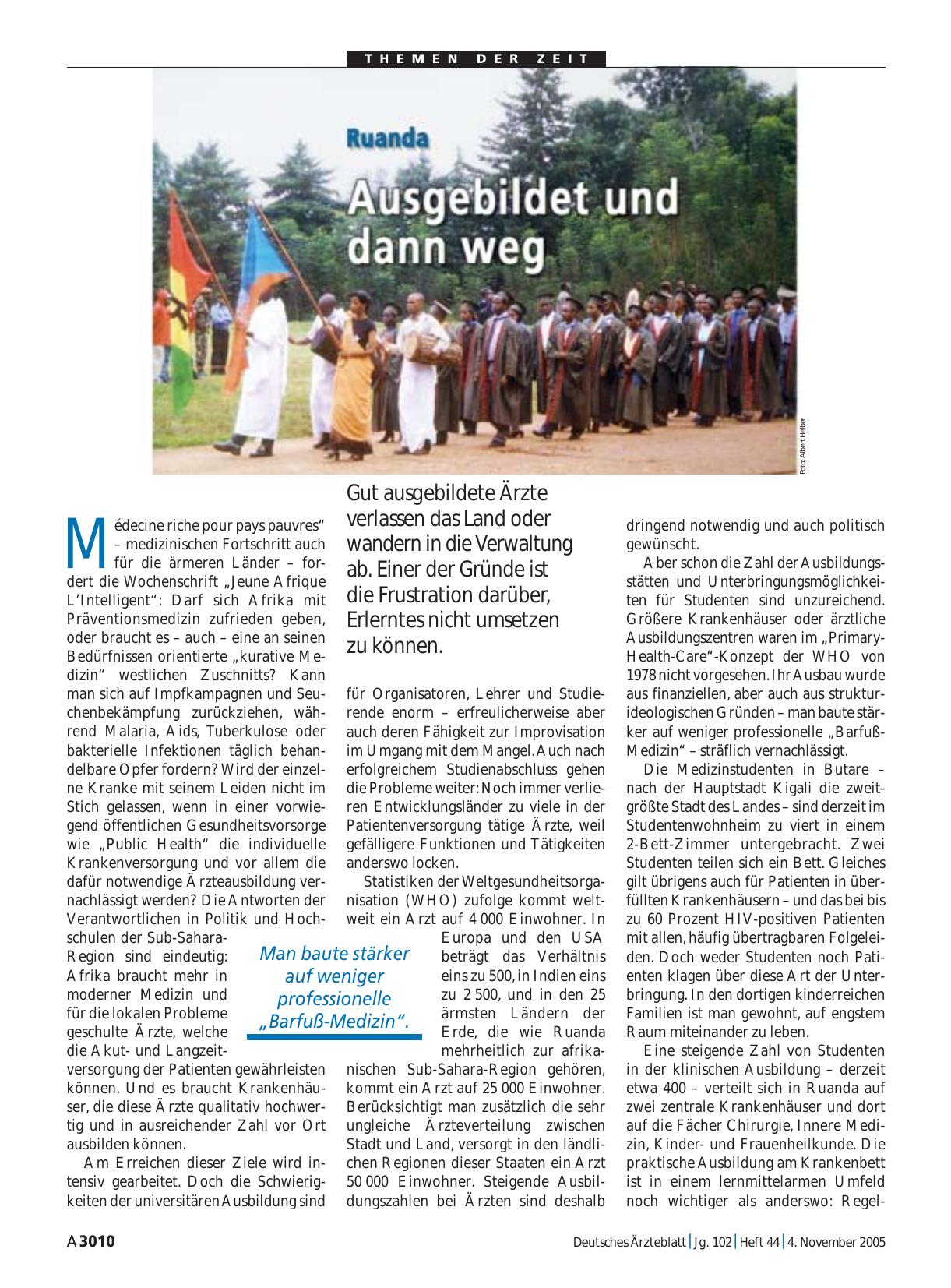 Vorschauseite 1: Ruanda: Ausgebildet und dann weg