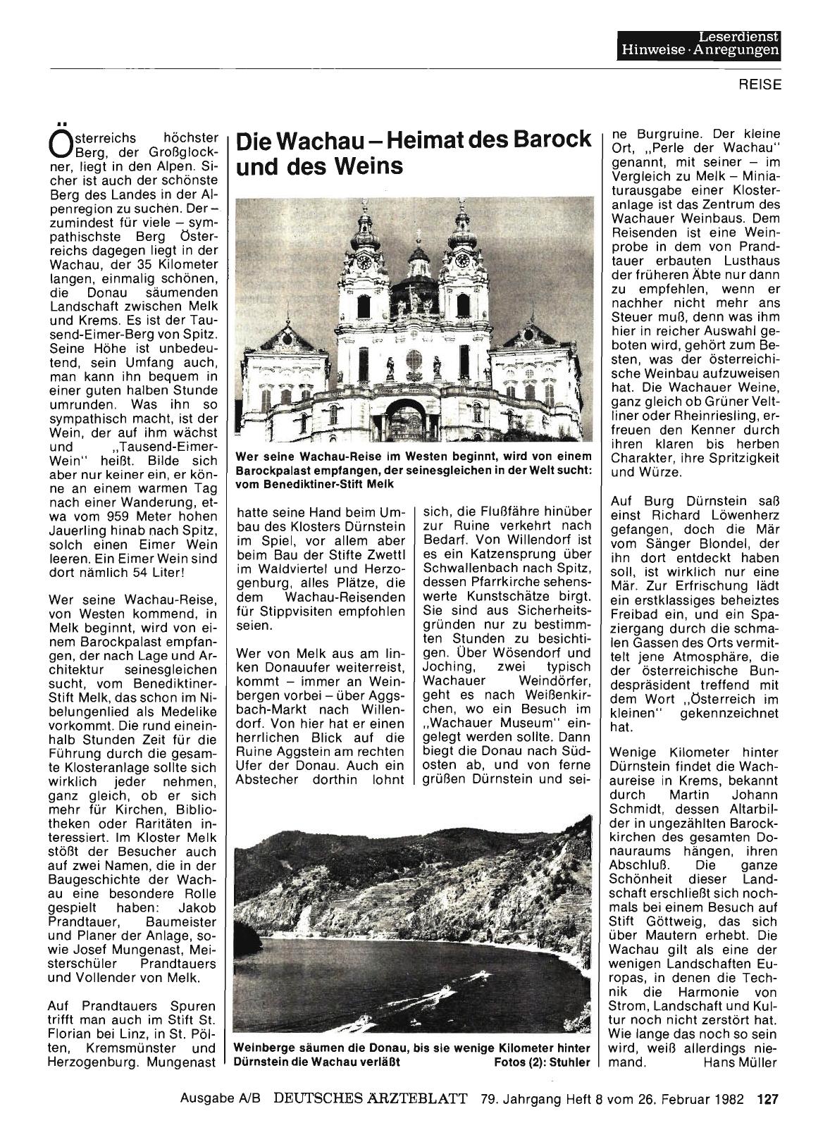 Vorschauseite 1: Die Wachau — Heimat des Barock und des Weins