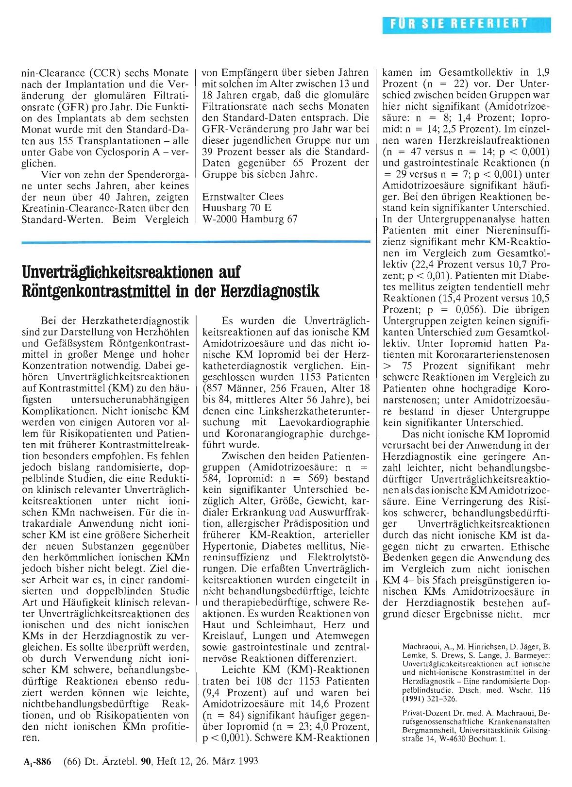 Vorschauseite 1: Unverträglichkeitsreaktionen auf Röntgenkontrastmittel in der Herzdiagnostik