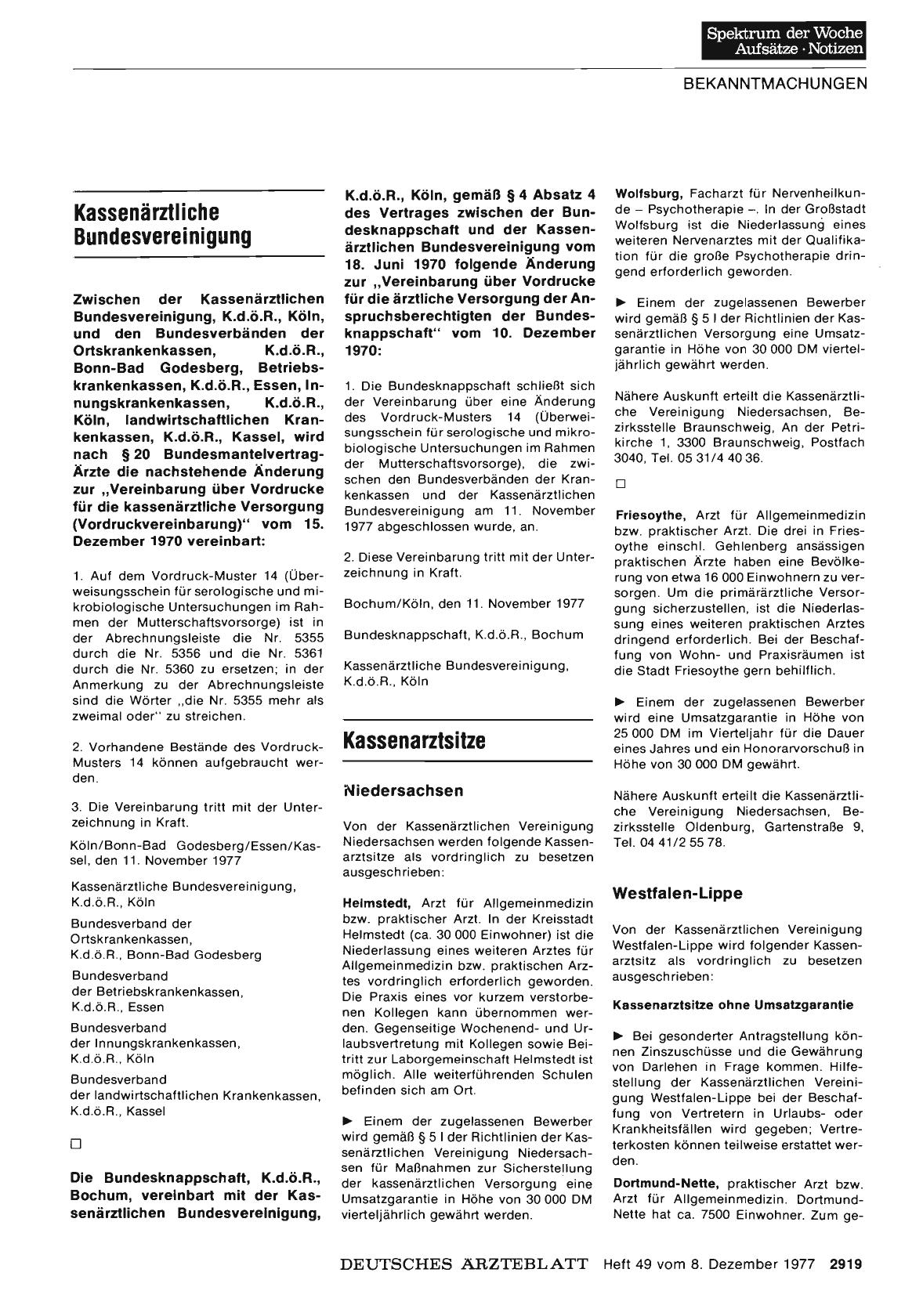 Vorschauseite 1: Kassenärztliche Bundesvereinigung