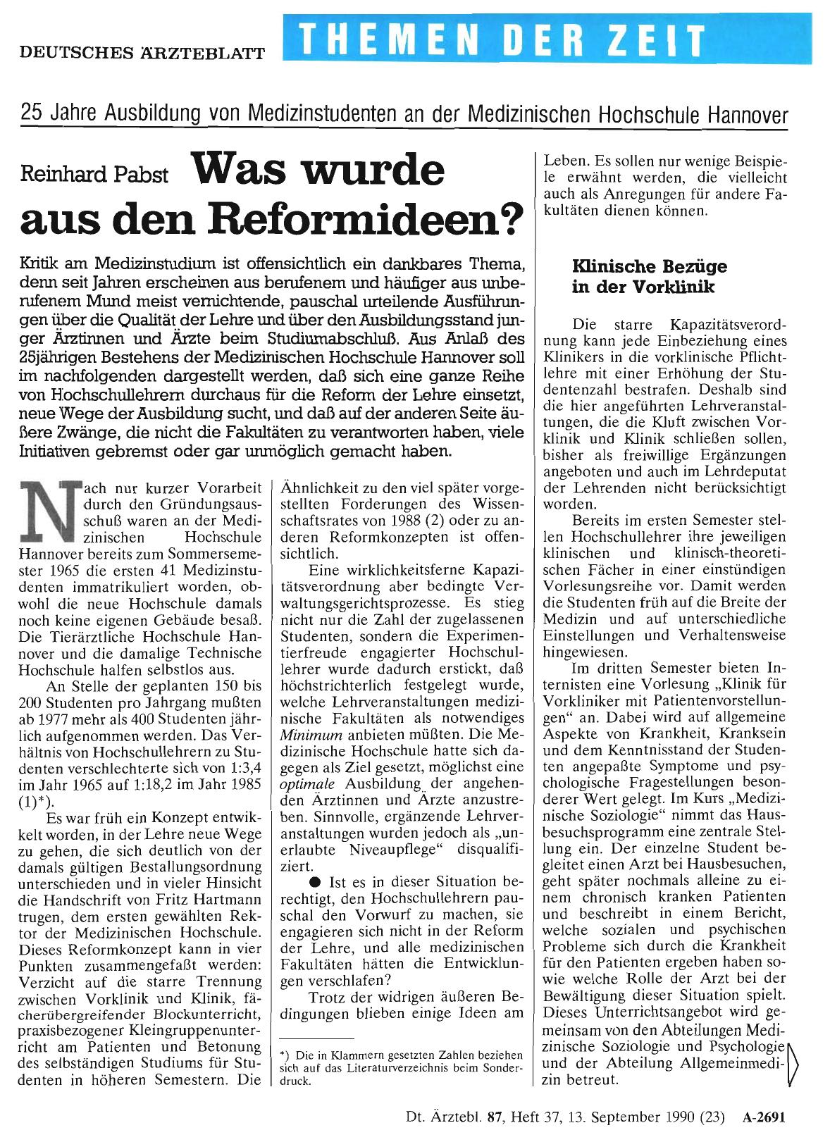 Vorschauseite 1: Was wurde aus den Reformideen?