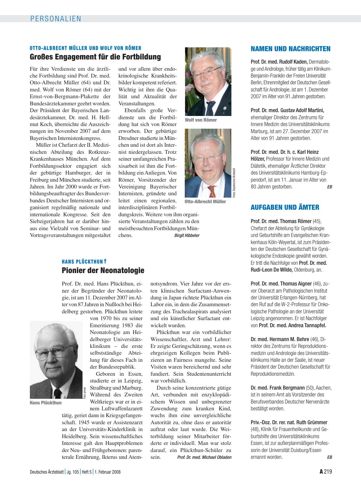 Vorschauseite 1: Namen und Nachrichten