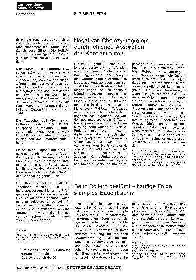 Vorschauseite 1: Beim Rollern gestürzt - häufige Folge stumpfes Bauchtrauma