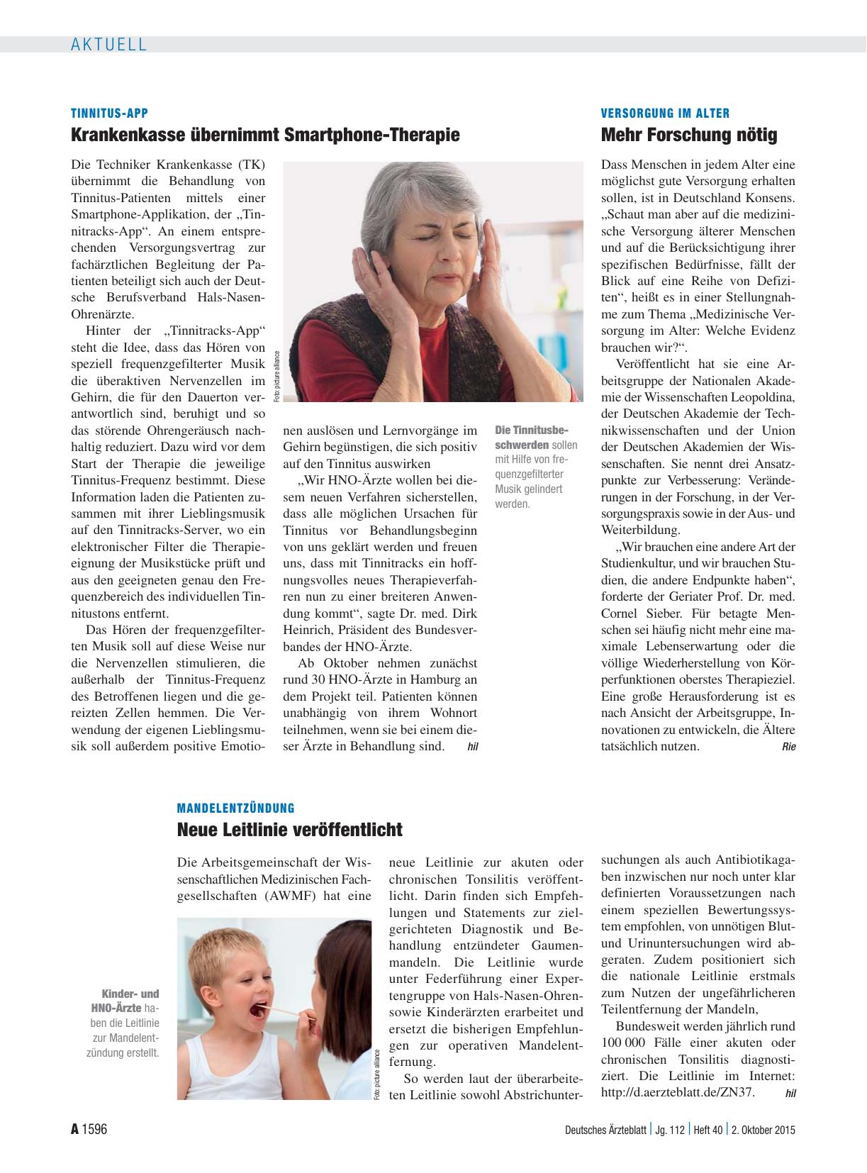 Vorschauseite 1: Mandelentzündung: Neue Leitlinie veröffentlicht