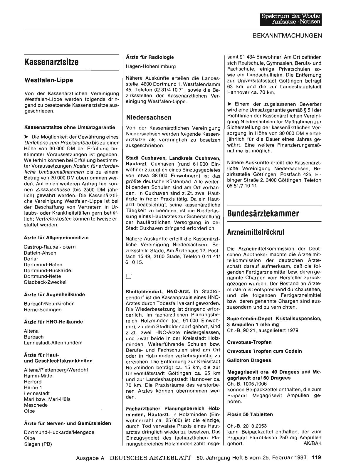 Vorschauseite 1: Bundesärztekammer