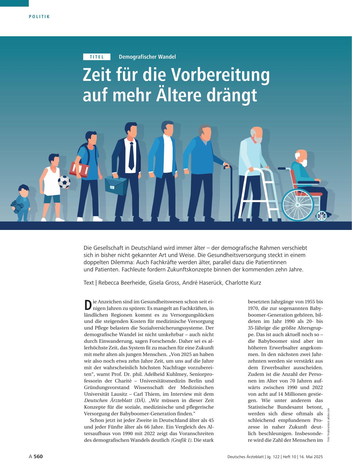 Vorschauseite 1: Demografischer Wandel: Zeit für die Vorbereitung auf mehr Ältere drängt