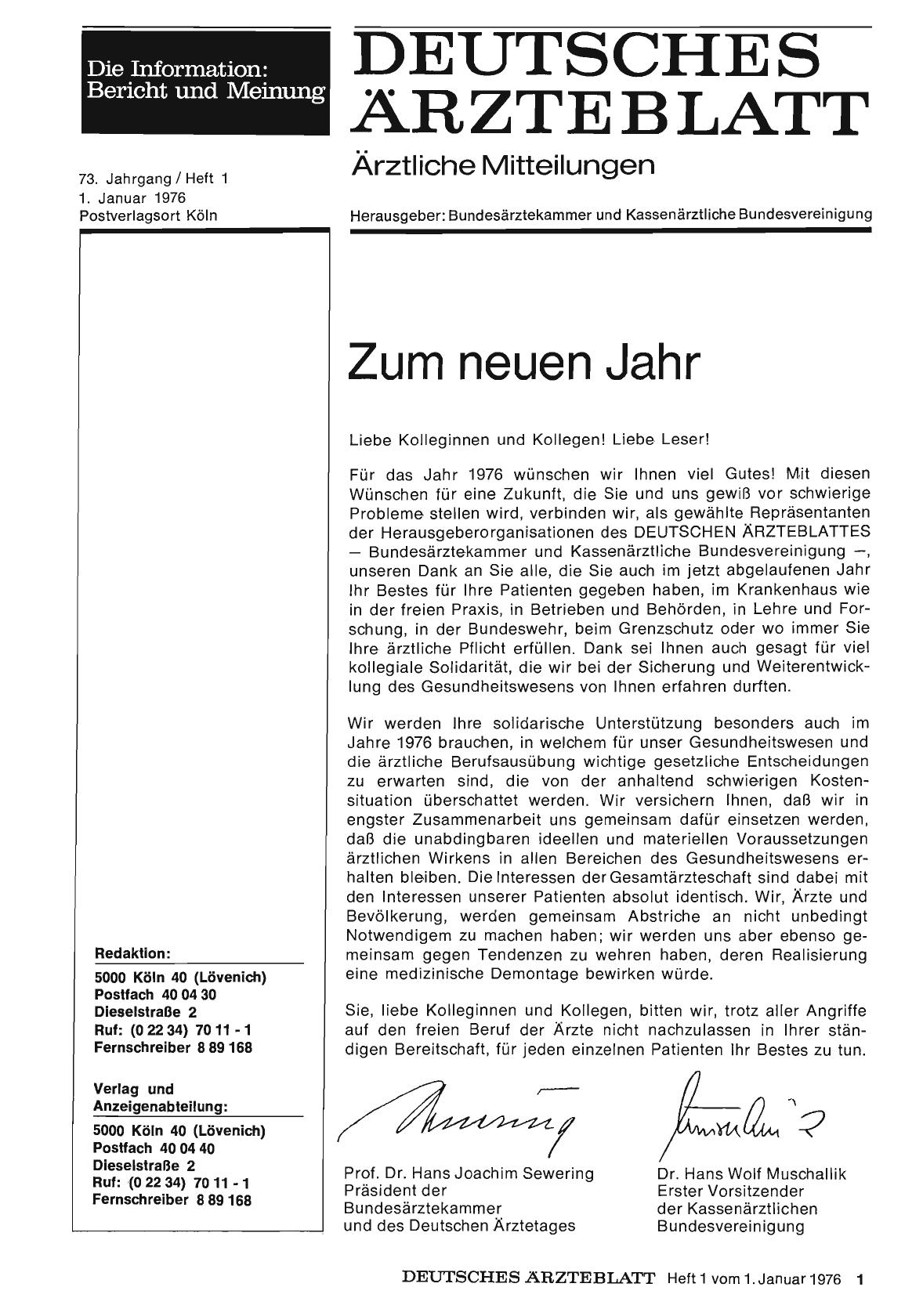 Vorschauseite 1: Zum neuen Jahr